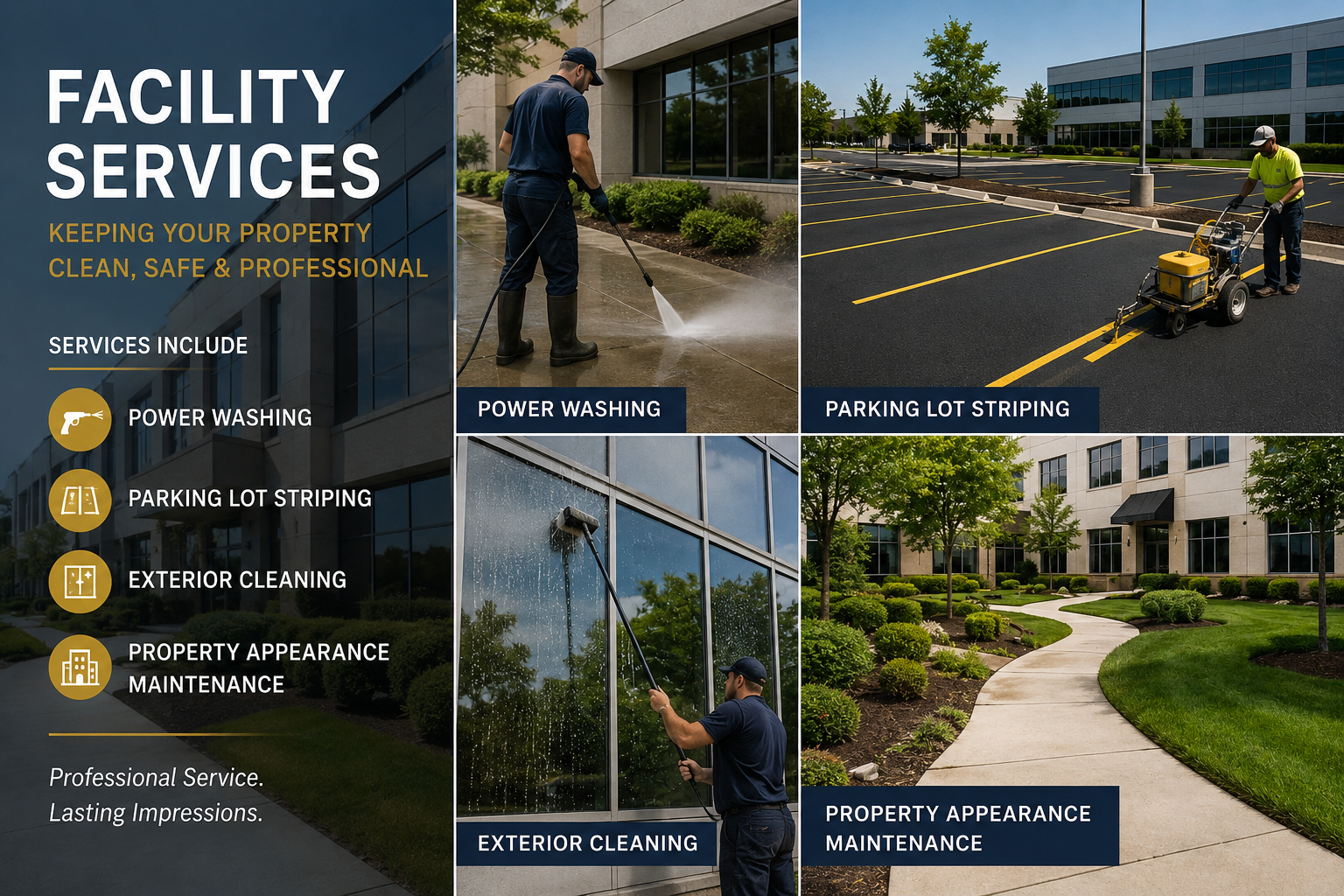 facility services janitorial maintenance in office lobby